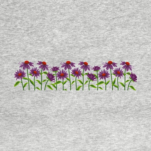 Purple Coneflower - Cone flowers Echinacea Floral Art by Thor